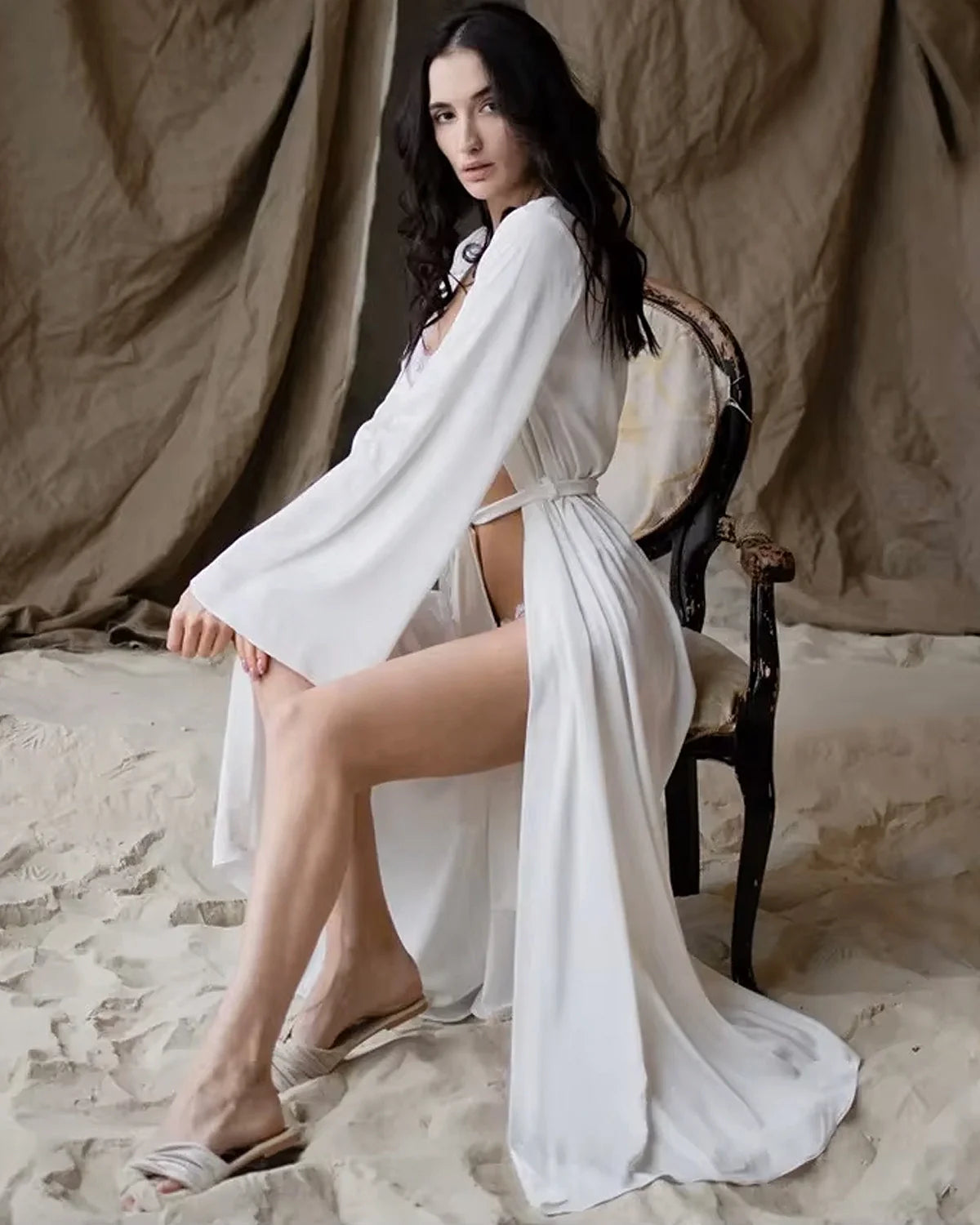 Luxury Long Silk Robe For Women