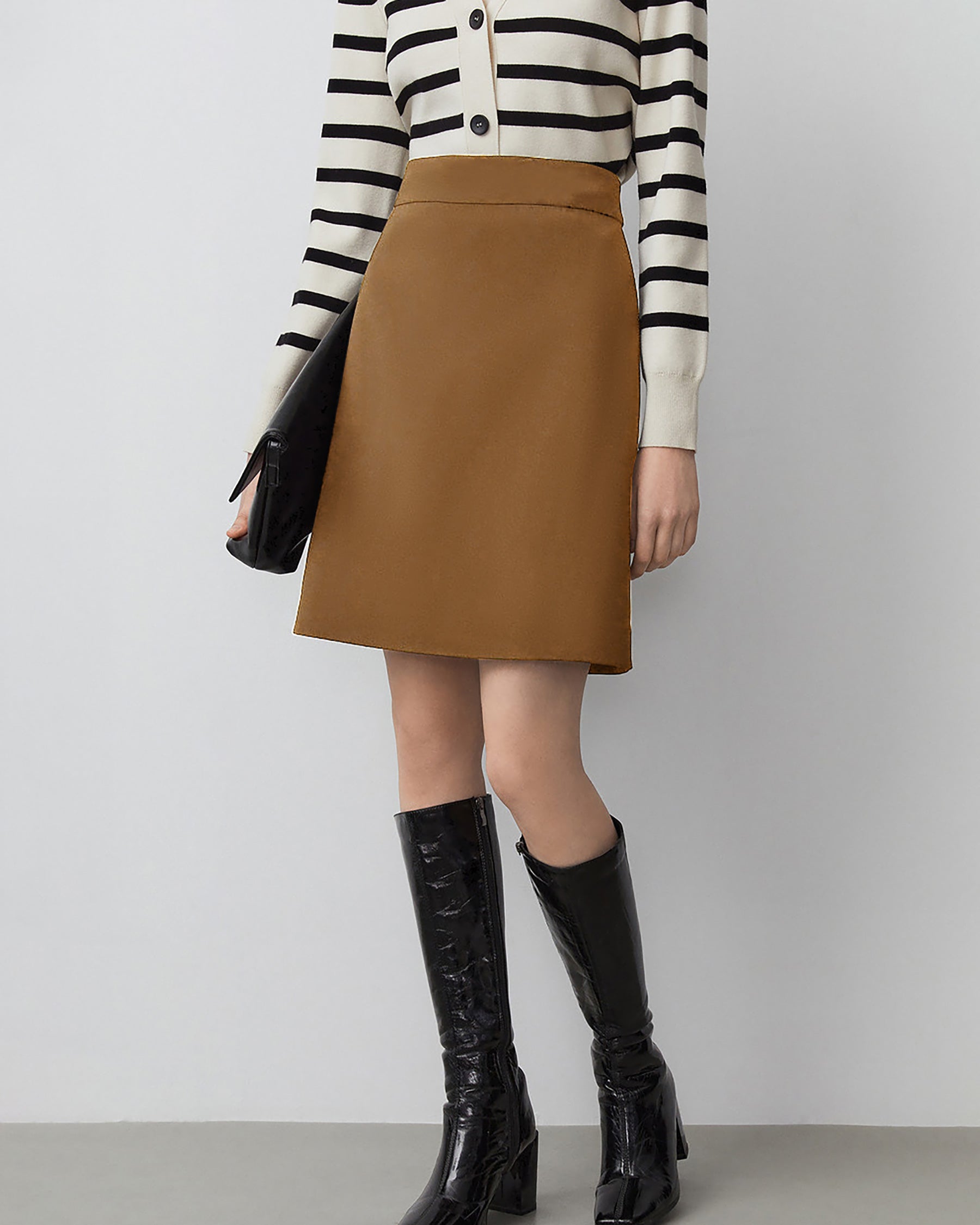 Women's A Line Wool Mini Skirt