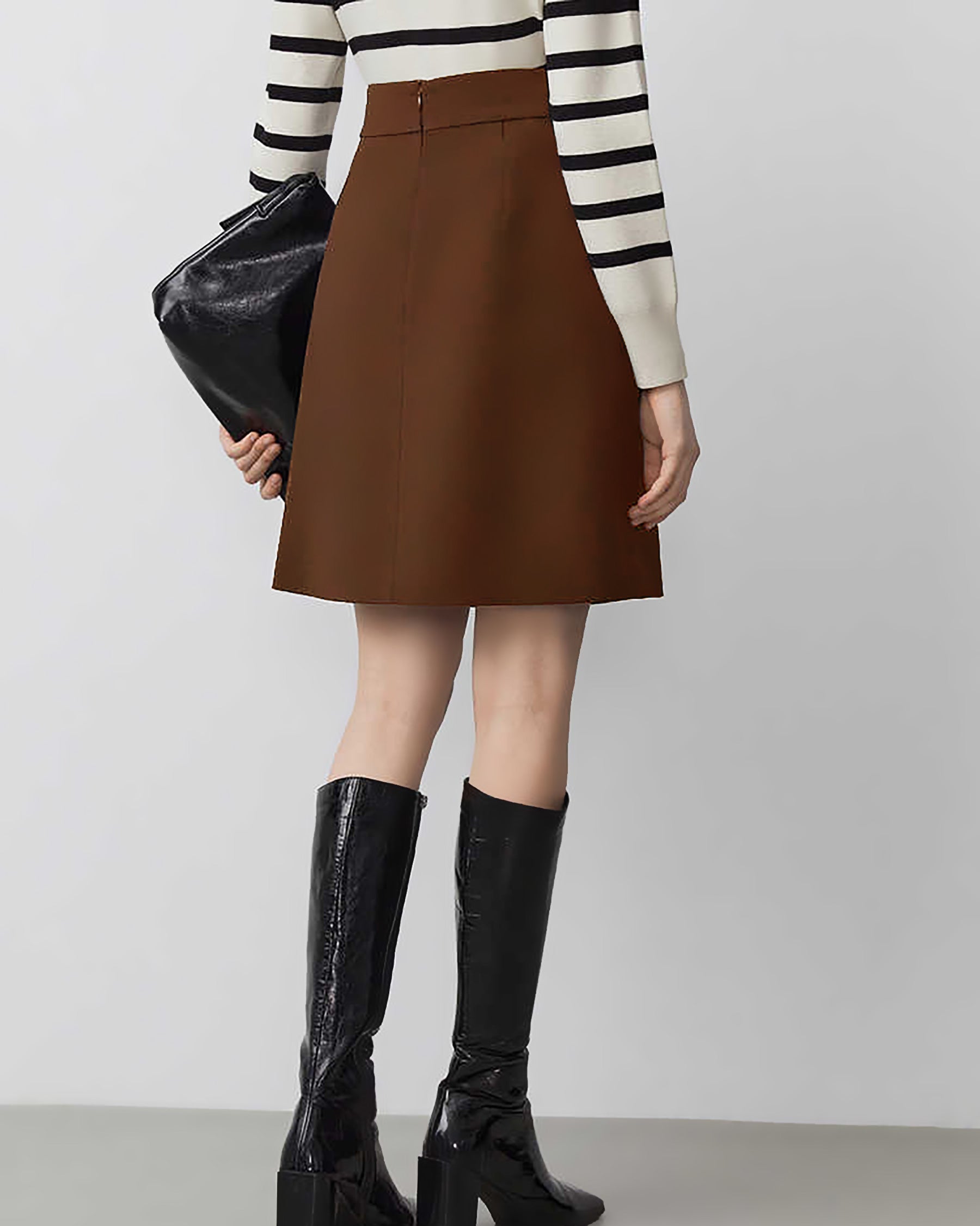 Women's A Line Wool Mini Skirt