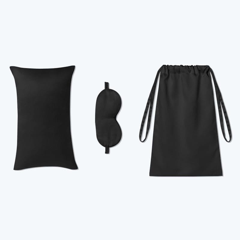 Cushion Eyemask and Storage Bag 3 Pcs Silk Travel Set