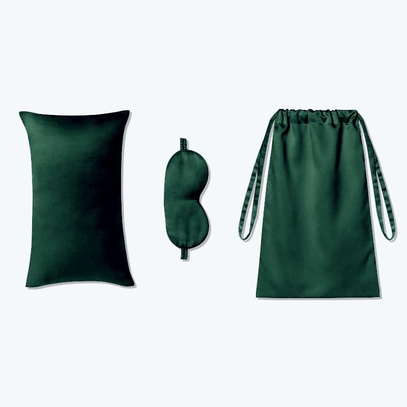 Cushion Eyemask and Storage Bag 3 Pcs Silk Travel Set