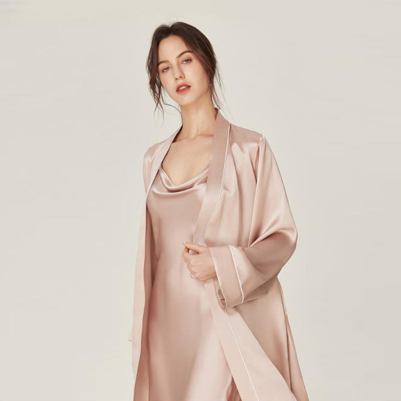 Women Silk Nightgown and Robe Set