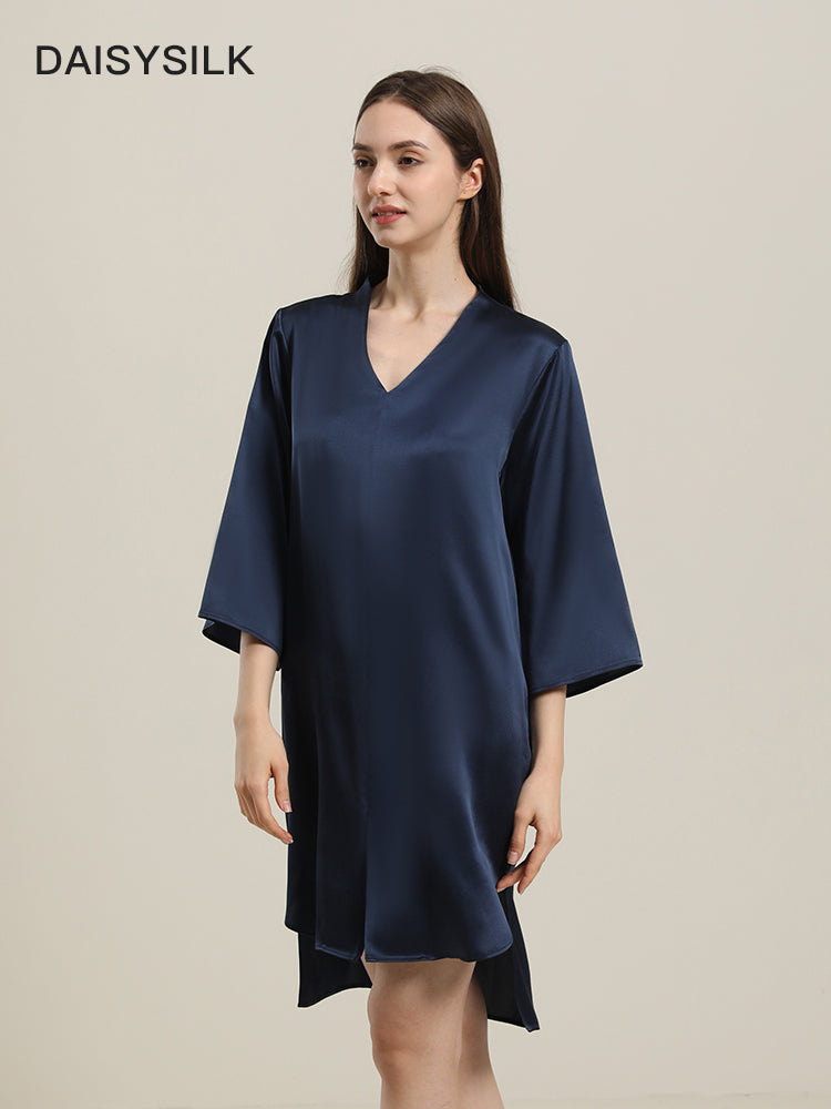 Relaxed 3/4 Sleeve Silk Nightgown