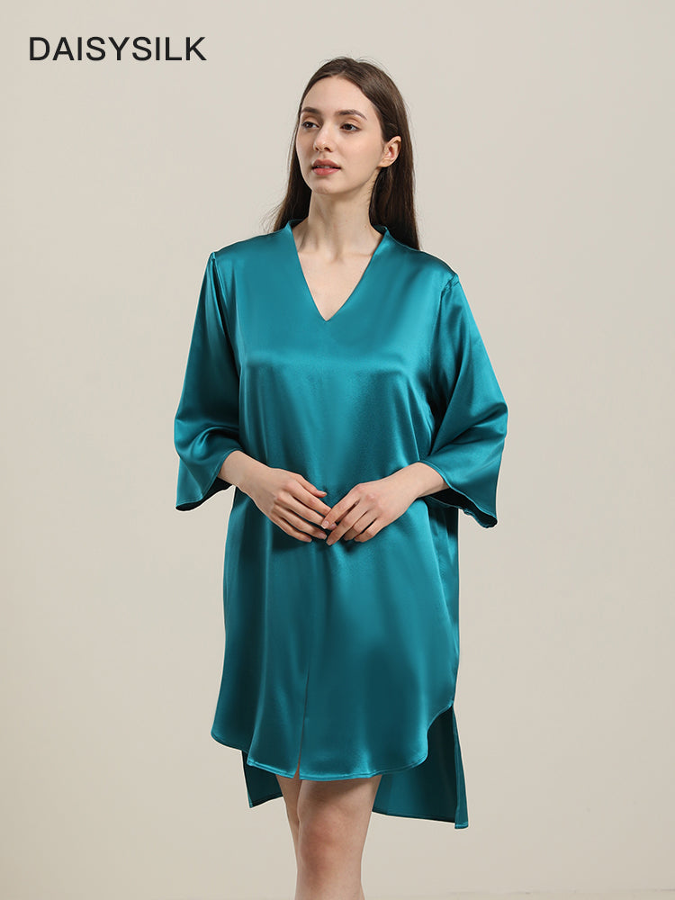 Relaxed 3/4 Sleeve Silk Nightgown