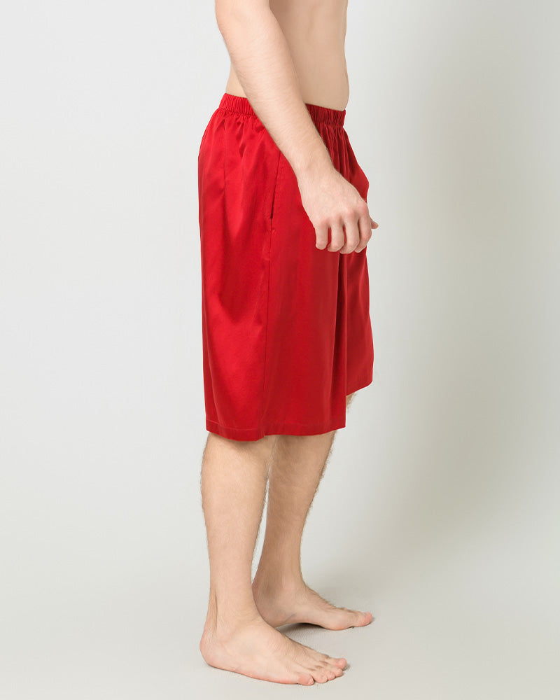 Silk Men Knee Elastic Waist Satin Underwear