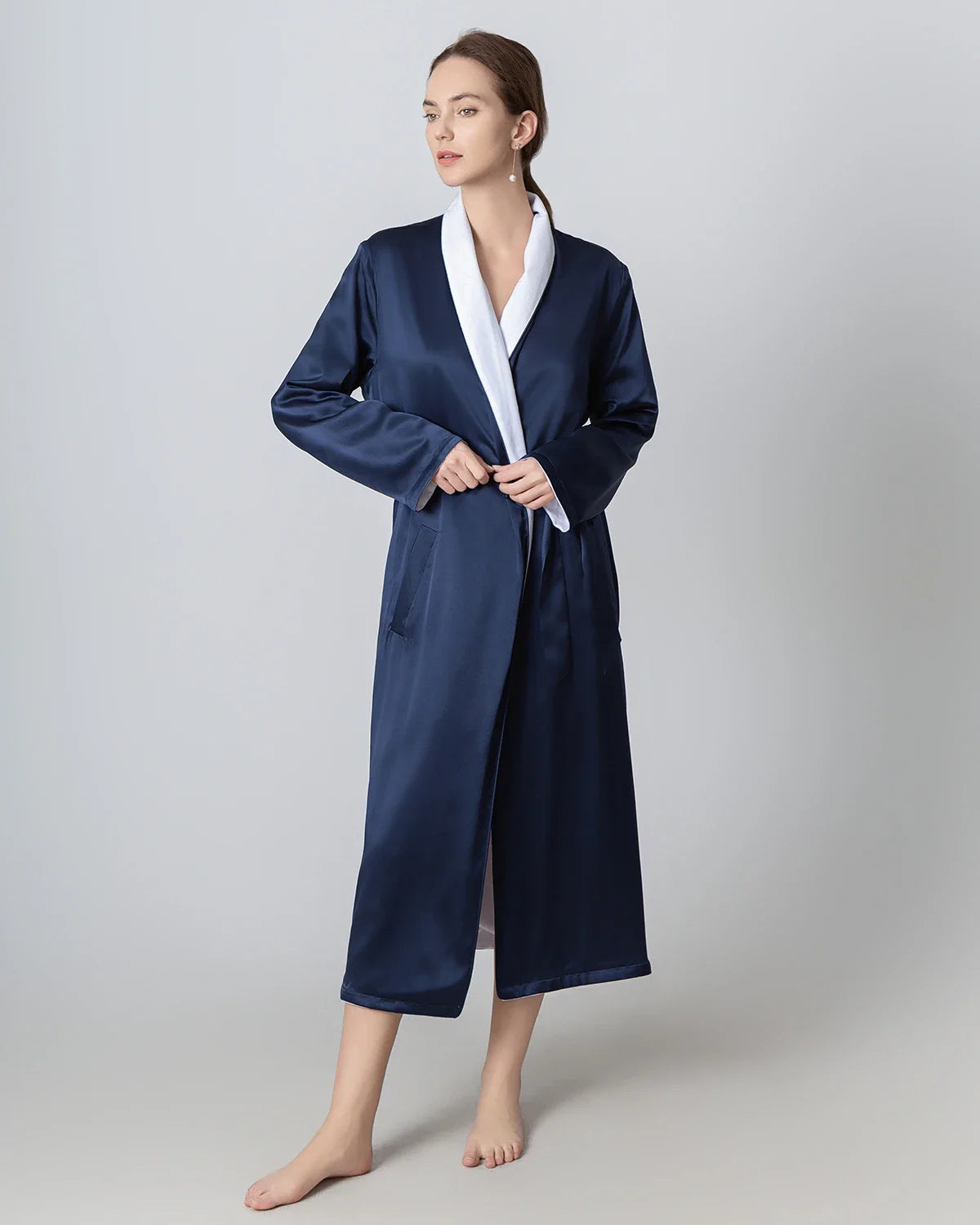 Silk and Velvet Reversible Robe