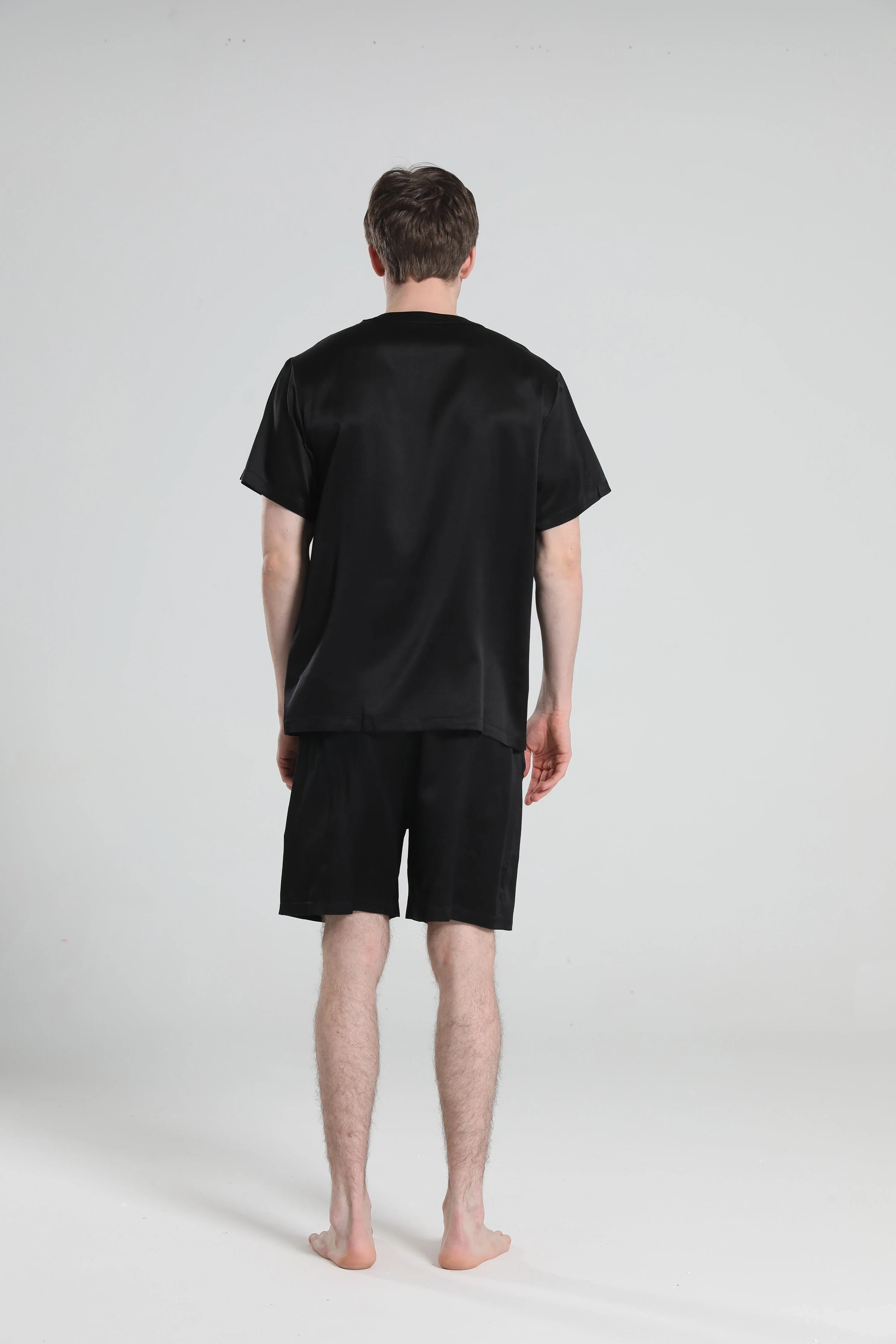 Simple Crew Neck Short Pajamas Set for men