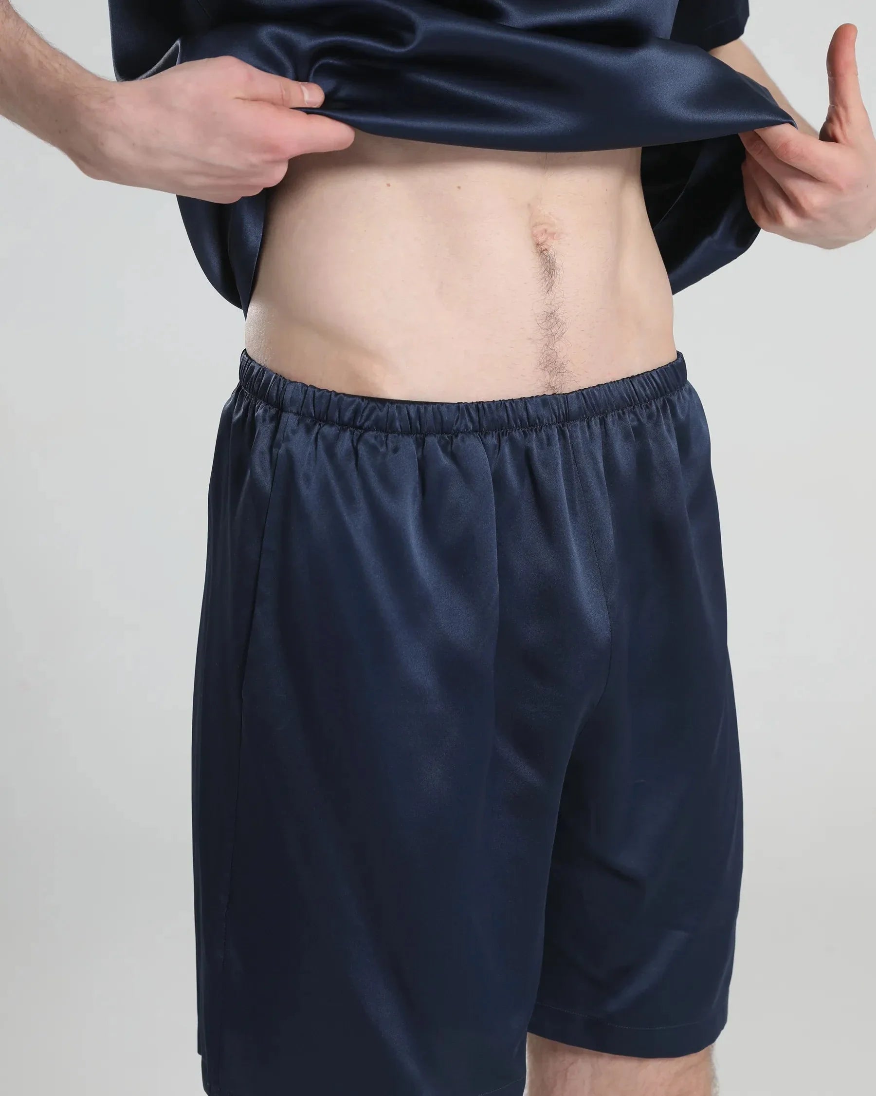 Simple Crew Neck Short Pajamas Set for men