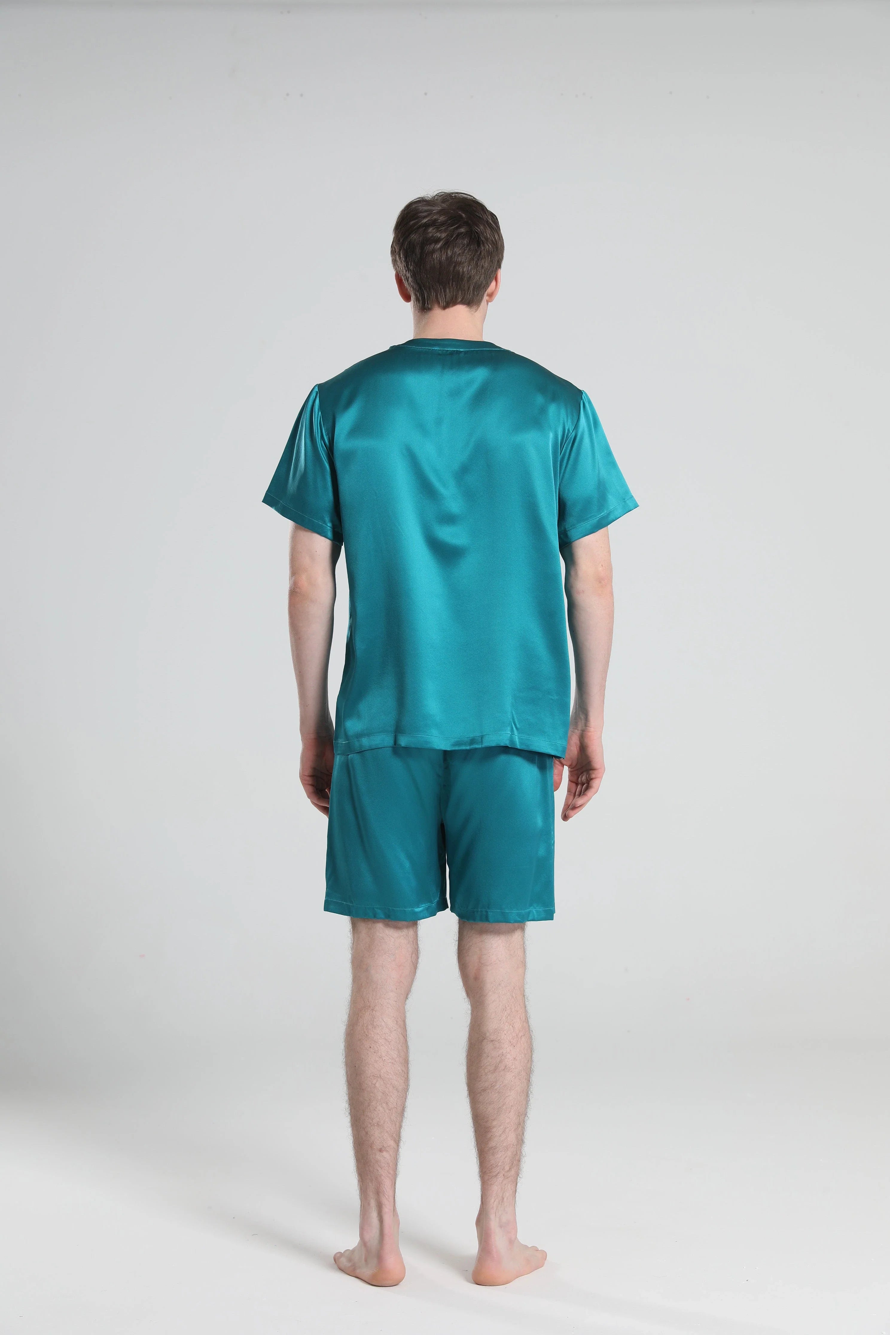 Simple Crew Neck Short Pajamas Set for men
