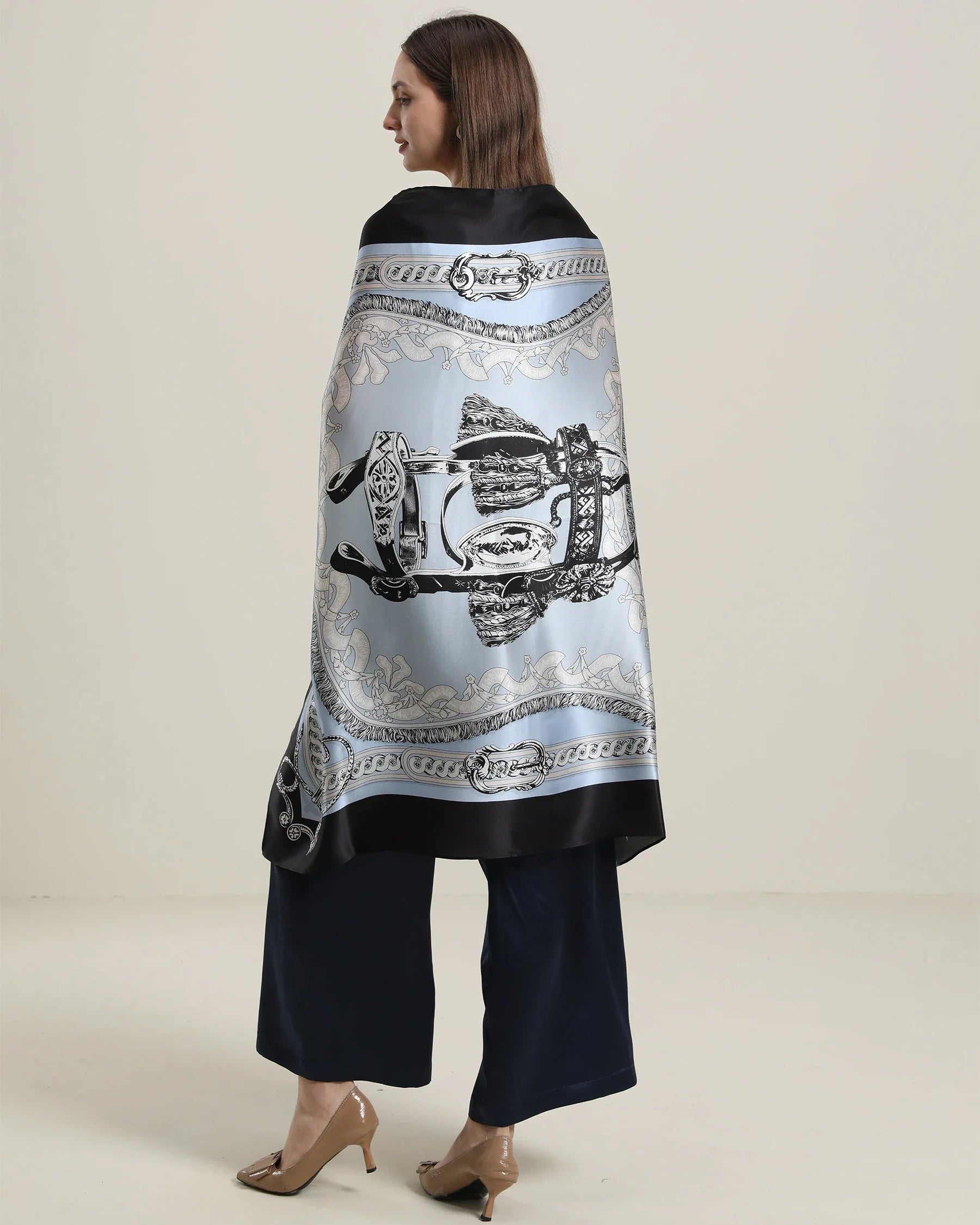 Vintage Black Silk Scarf