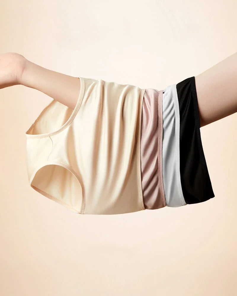 Women's High Waist Mulberry Silk Knitted Panties