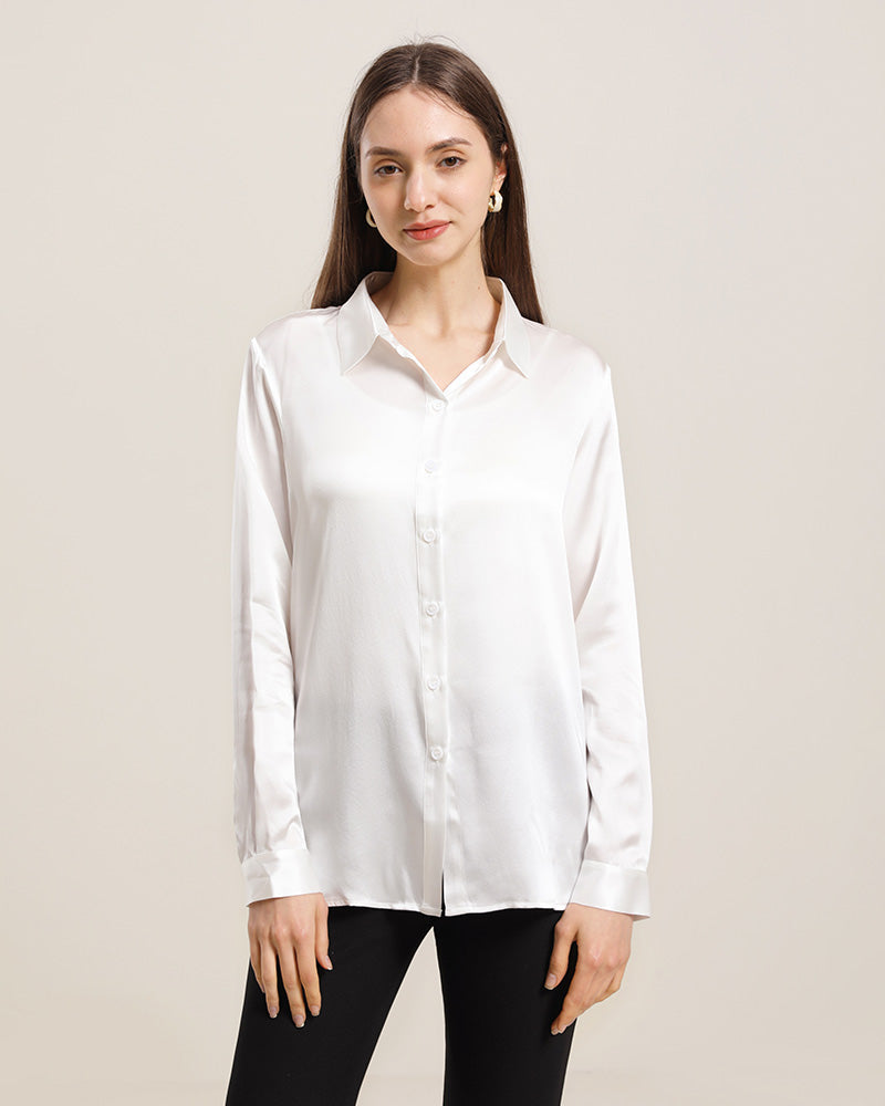 19 Momme Basic Silk Shirt for Women