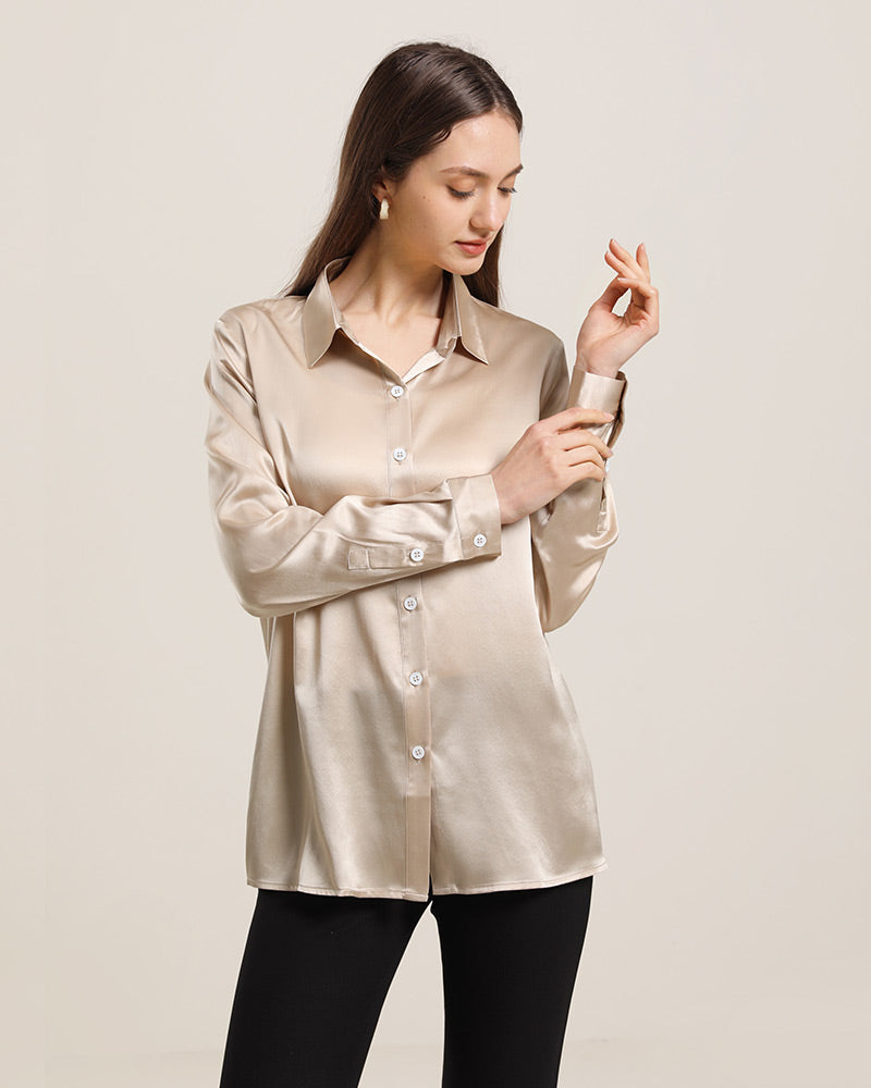 19 Momme Basic Silk Shirt for Women