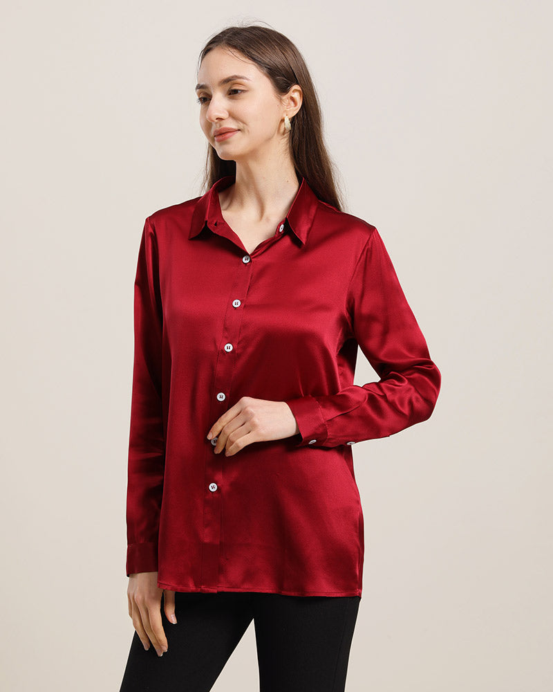 19 Momme Basic Silk Shirt for Women