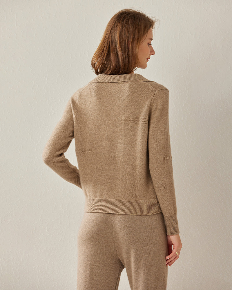 Women's Polo Collar Cashmere Sweater