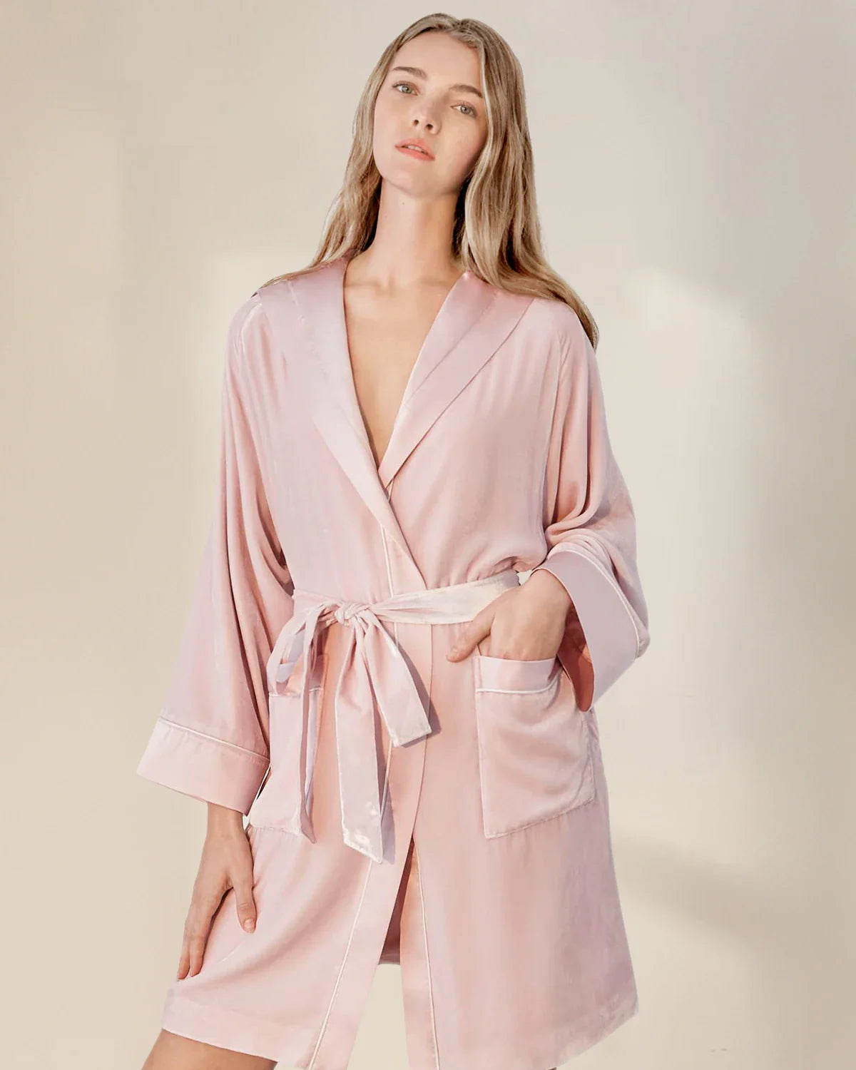 Women's Hooded Silk Velvet Robe