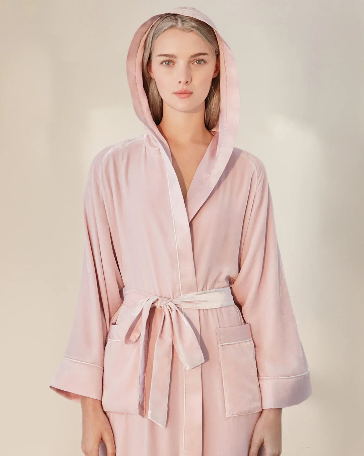 Women's Hooded Silk Velvet Robe