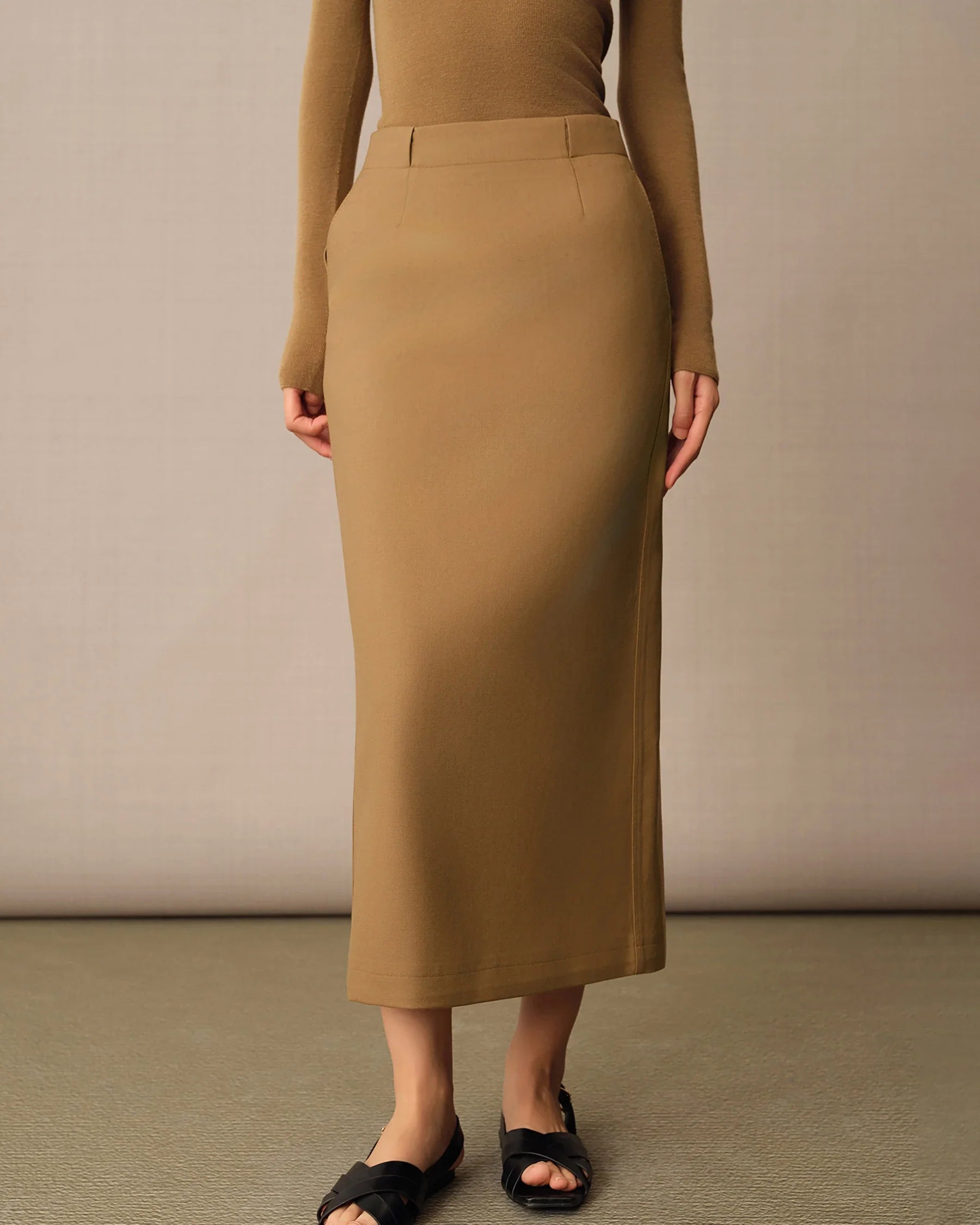 Women's Long Wool Pencil Skirt