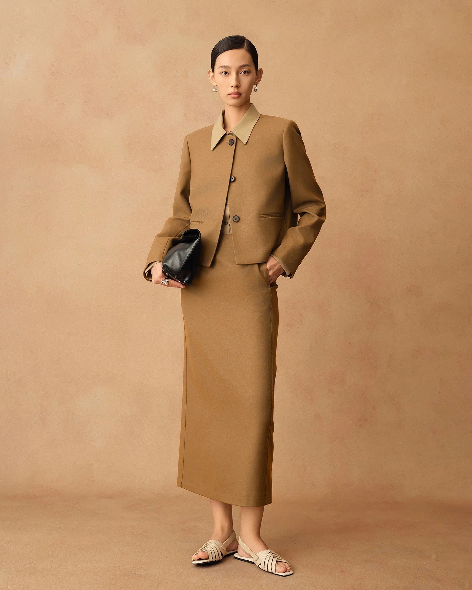 Women's Long Wool Pencil Skirt